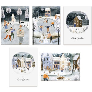 Weihnachtskarten Set NOSTALGIE 5er Set Weihnachtskarten nostalgisch Weihnachten