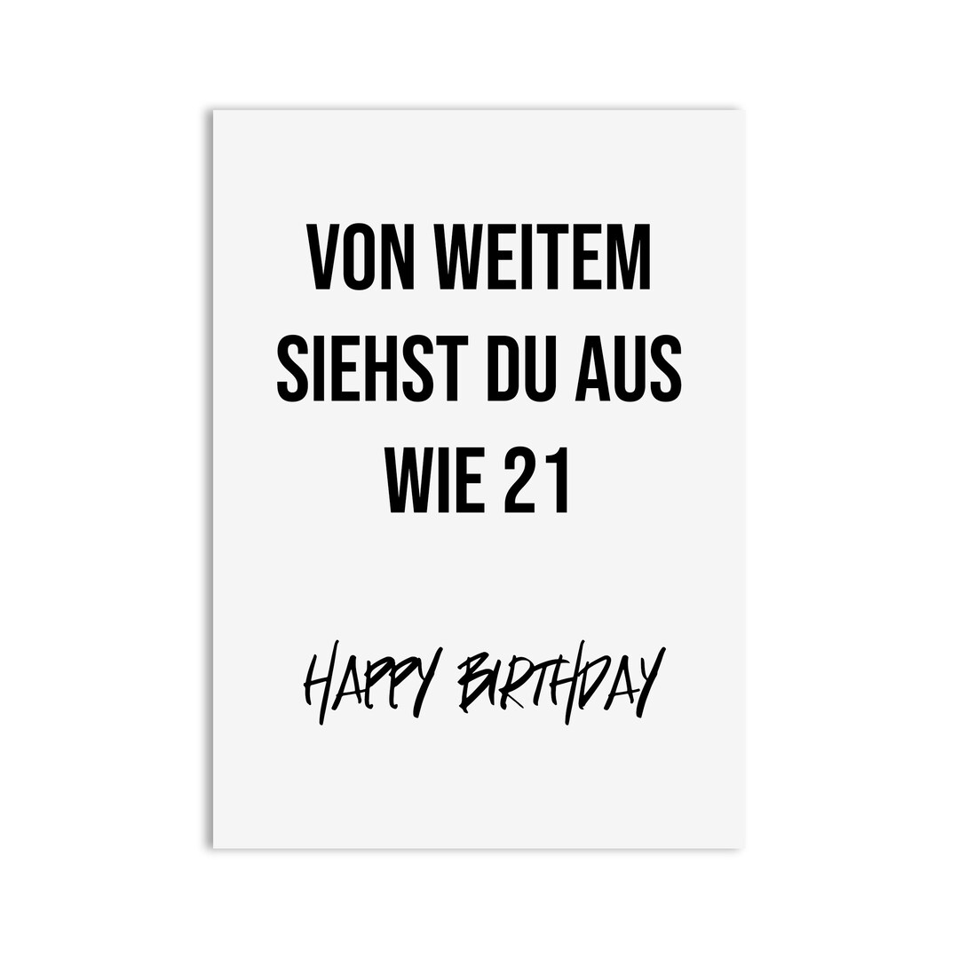 Geburtstagskarte Von Weitem 21 lustige Postkarte Geburtstagskarte