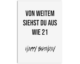 Birthday Card From Afar 21 Funny Postcard Birthday Card Men