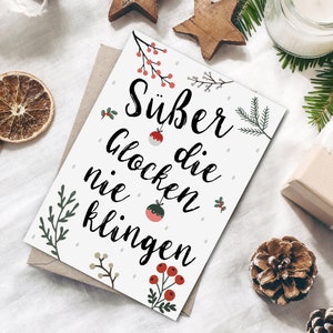 Weihnachtskarte Süßer die Glocken nie klingen Postkarte Weihnachten