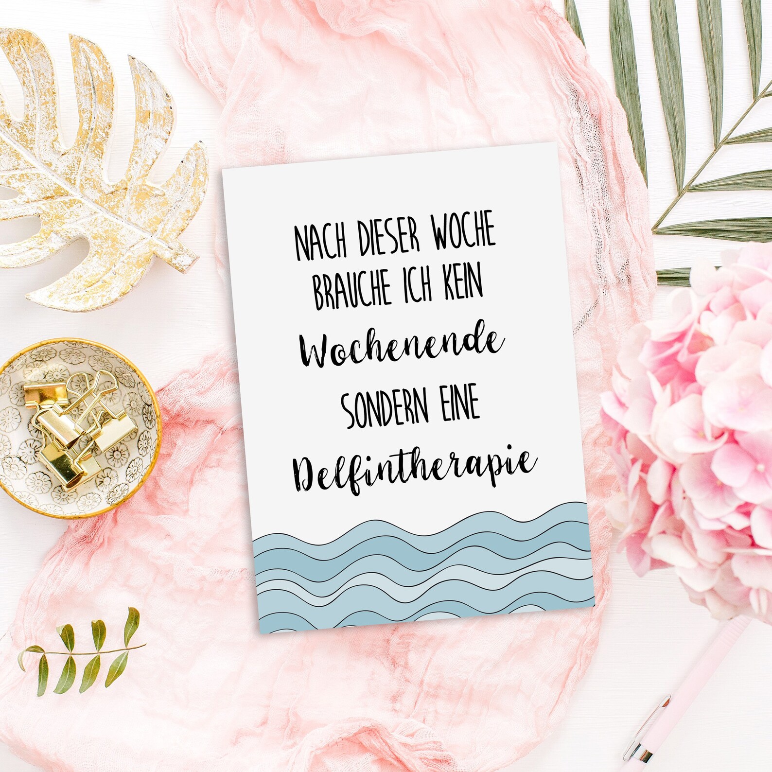 Postkarte lustig Delfintherapie Motivationskarte Wochenende Etsy.de