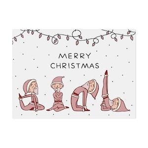 Postkarte YOGA Weihnachtsmänner Weihnachtskarte Yoga