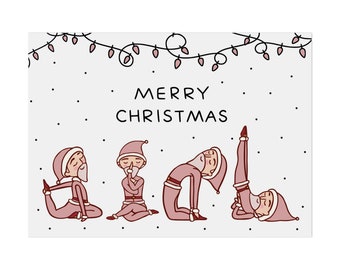 Postcard YOGA Santa Claus Christmas card yoga