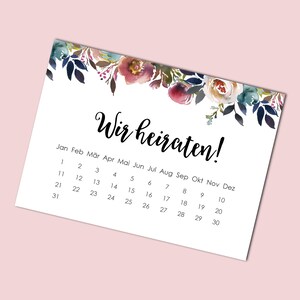 Save the Date Karten "BOHO Hochzeit Kalender" 50 Karten Hochzeitseinladung Einladungskarten Grußkarten