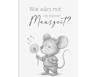 Postcard MOUSE TIME Gift Girlfriend Postcard Friendship