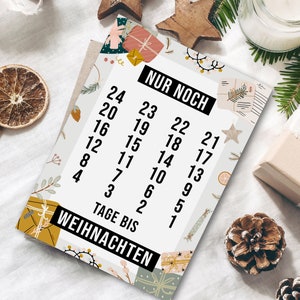 Cartolina Calendario dell'Avvento MANCANO 24 GIORNI a NATALE Calendario di Natale cartolina A6