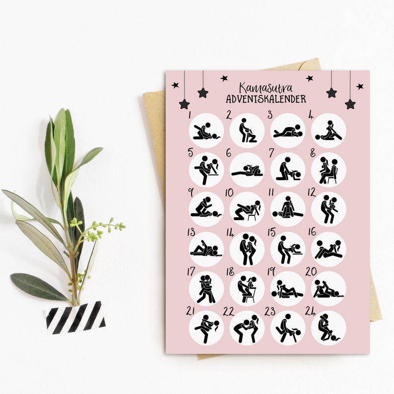 Postcard advent calendar KAMASUTRA Christmas calendar postcard A6 gift men image 2