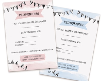 Godparent Certificate Godparent Letter Set of 2 for Godfather and Godmother DIN A4 Baptism