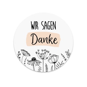 50 Stickers Thank You FLOWERS, Thank You Stickers Thank You Labels