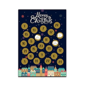 Advent calendar for scratching DIN A4, scratch advent calendar Advent calendar to fill Advent calendar men Christmas calendar image 6