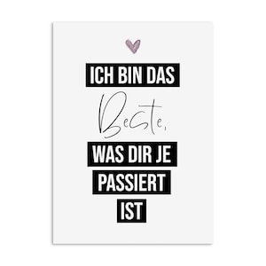 Postkarte Ich bin das BESTE Valentinskarte lustig Geschenk Valentinstag Postkarte Liebe Bild 1