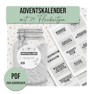 Calendario de adviento FLACHWITZE Calendario de adviento para imprimir archivo digital DESCARGAR