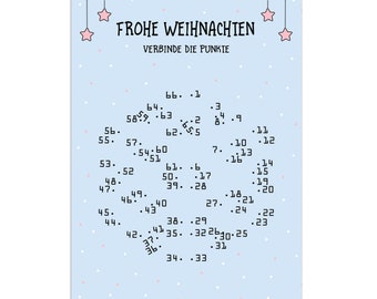Christmas Card "Snowflake Punk-for-Point" BLUE Postcard Christmas Puzzle