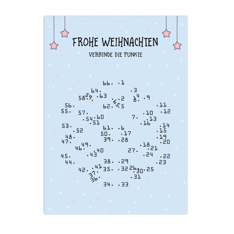 Christmas Card Snowflake Punk-for-Point BLUE Postcard Christmas Puzzle image 1