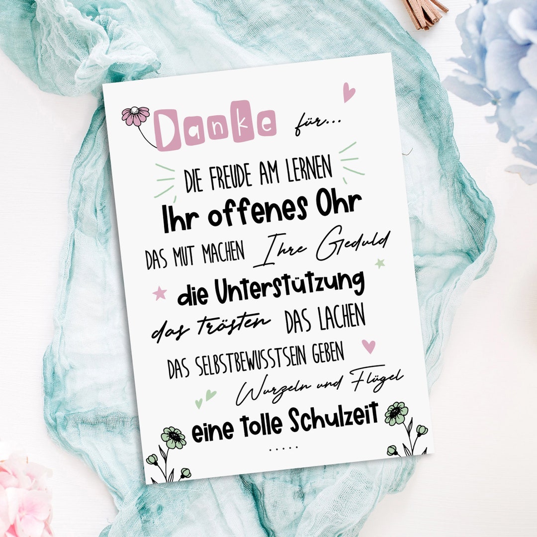 Dankeskarten Für Lehrer – „Being A Part Of My Story“ – A5 Mit Umschlag
