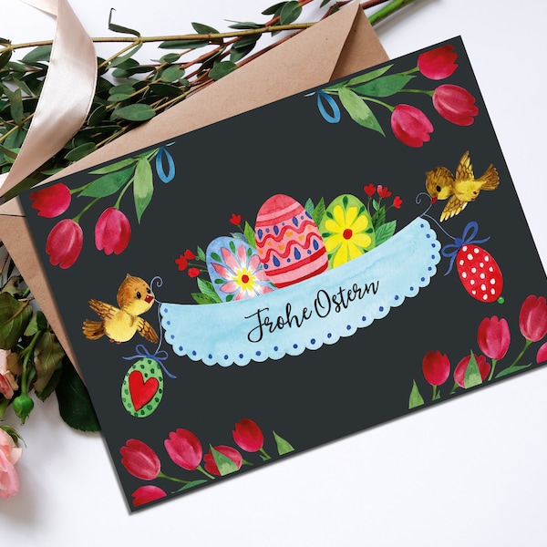 Postcard FROHE OSTERN, Easter Card, Easter Greeting Card, Easter Gift, Easter Gifts, Easter Decoration, Easter Card, Easter Cards, Postcards