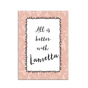 Weihnachtskarte Weihnachtsspruch "All is better with Lametta", Postkarte Weihnachtsspruch Weihnachten Weihnachhtskarten Grußkarte