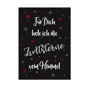 Weihnachtskarte schwarz Zimtsterne, Postkarte Weihnachten Weihnachhtskarten Weihnachtsgeschenke Weihnachtsdeko Grußkarten Weihnachten Bild 4