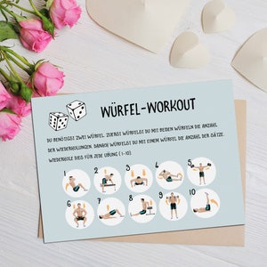 Postkarte Fitness Würfel-Workout, Postkarten Motivation, Sport, Challenge Fitness Neujahr Postkarte Bild 6