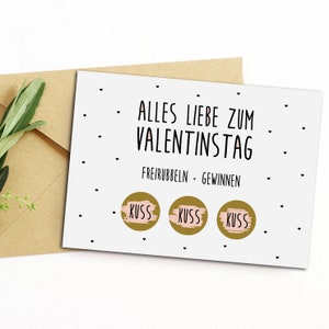 Postcard Valentine's Day FREE SCRATCH + WIN including envelope scratch card Valentine's Day