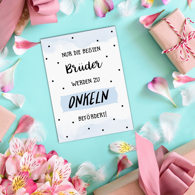 Postkarte Du wirst Onkel Nur die besten Brüder werden zu Etsy.de