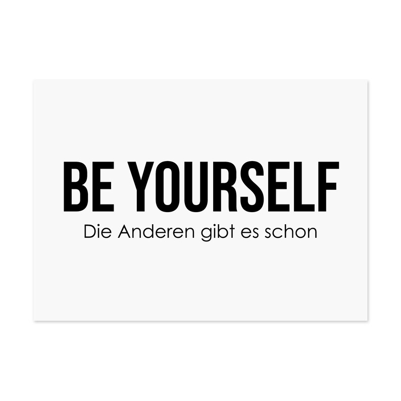 Postkarte BE YOURSELF Die Anderen gibt es schon Postkarte Selbstliebe Sprüche Karte Geschenk Freundin Bild 2