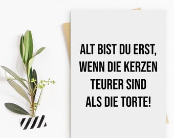 Birthday card You are only old ... CANDLES funny postcard Birthday card