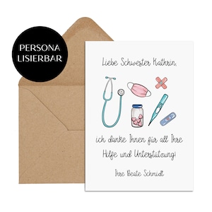 Postcard Nurse Gift PERSONALIZED Thank you Nurse Caregiver