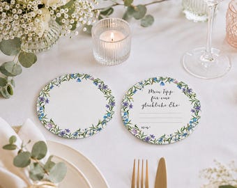 50 beer mats wedding "Blue Wedding"