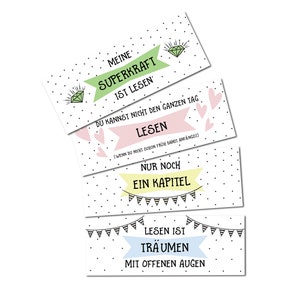 Bookmark set &quot;Sayings II&quot;, 4 bookmarks sayings gift girlfriend, gift woman, bookmark paper, bookmark quotes