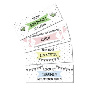 Lesezeichen Set Sprüche II, 4 Lesezeichen Sprüche Geschenk Freundin, Geschenk Frau, Lesezeichen Papier, Lesezeichen Zitate Bild 1