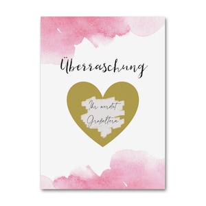 5 x cartes à gratter "Surprise Aquarelle" mariage, cadeau demoiselle d'honneur, tu vas être grand-mère, tu vas être papa, carte à gratter demoiselle d'honneur, cartes à gratter