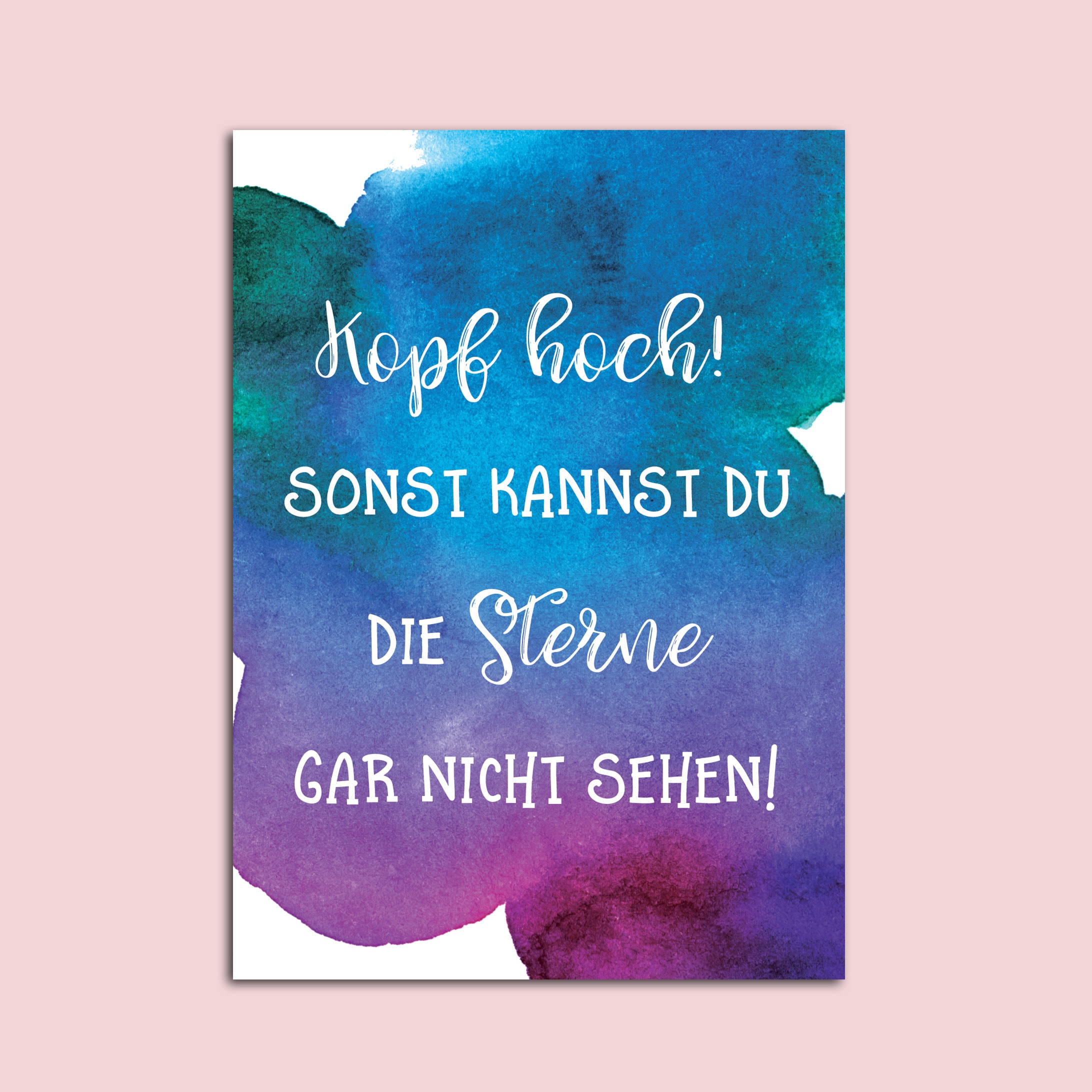 Postkarte Spruch Kopf hoch Motivationskarte Etsy