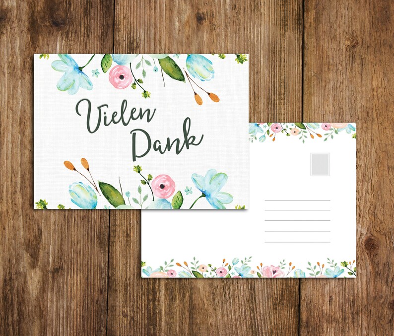 Postkarte Vielen Dank Weiße Hochzeit Karte Danke | Etsy