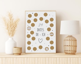 Zdrapka kalendarza adwentowego 24 DATY Kalendarz adwentowy dla par Ty + Ja