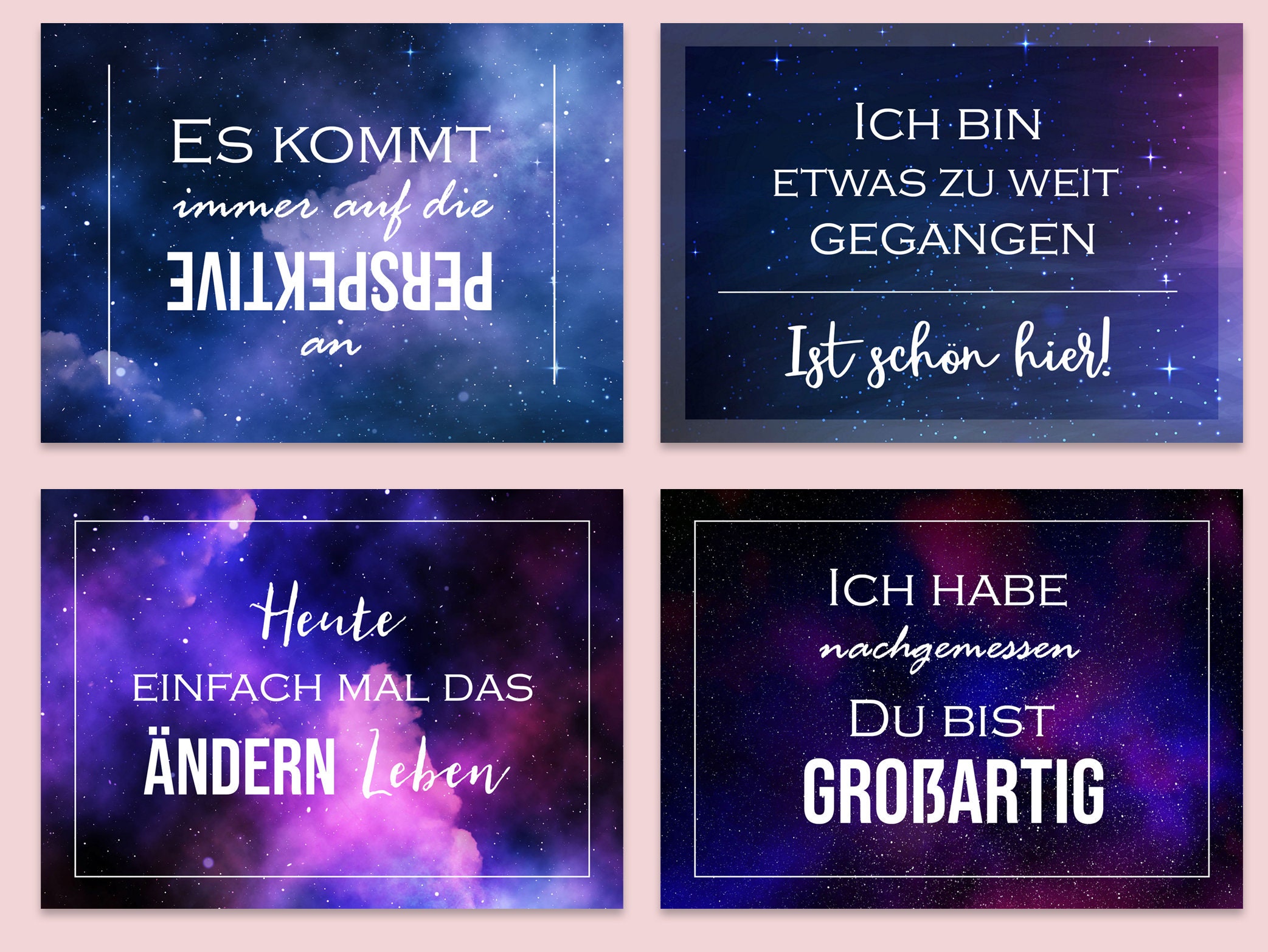 Postkarten Sprüche 12er Set UNIVERSUM Sprüche Postkarten Etsy