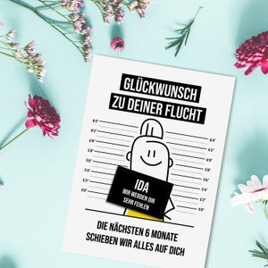 Karte Kollege Abschied FLUCHT Abschiedsgeschenk Kollege PERSONALISIERBAR Bild 5