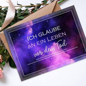 Postkarte Spruch "Leben vor dem Tod" Postkarte Motivation