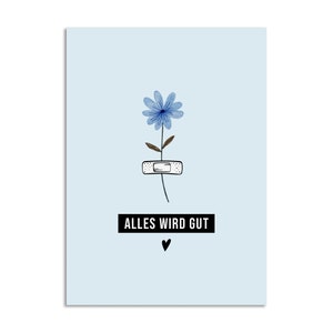 Postkarte ALLES wird GUT Genesungskarte Geschenk Gute Besserung