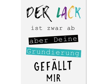 Postkarte Geburtstag "Lack ist ab" Geburtstagskarte, Geburtstags Postkarte, Karte Geburtstag Geschenk Glückwunschkarte