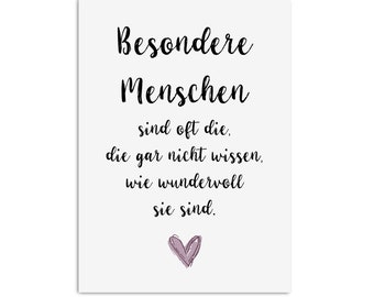 Postkarte BESONDERE MENSCHEN Geschenk Freundin Postkarte Freundschaft