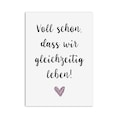 Postcard LIVING AT THE SAME TIME Gift Girlfriend Postcard Friendship