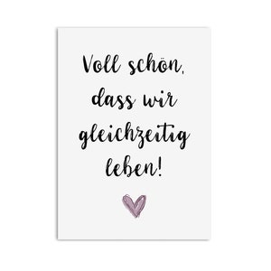 Ansichtkaart LEVEN OP HETZELFDE MOMENT Cadeau Vriendin Ansichtkaart Vriendschap