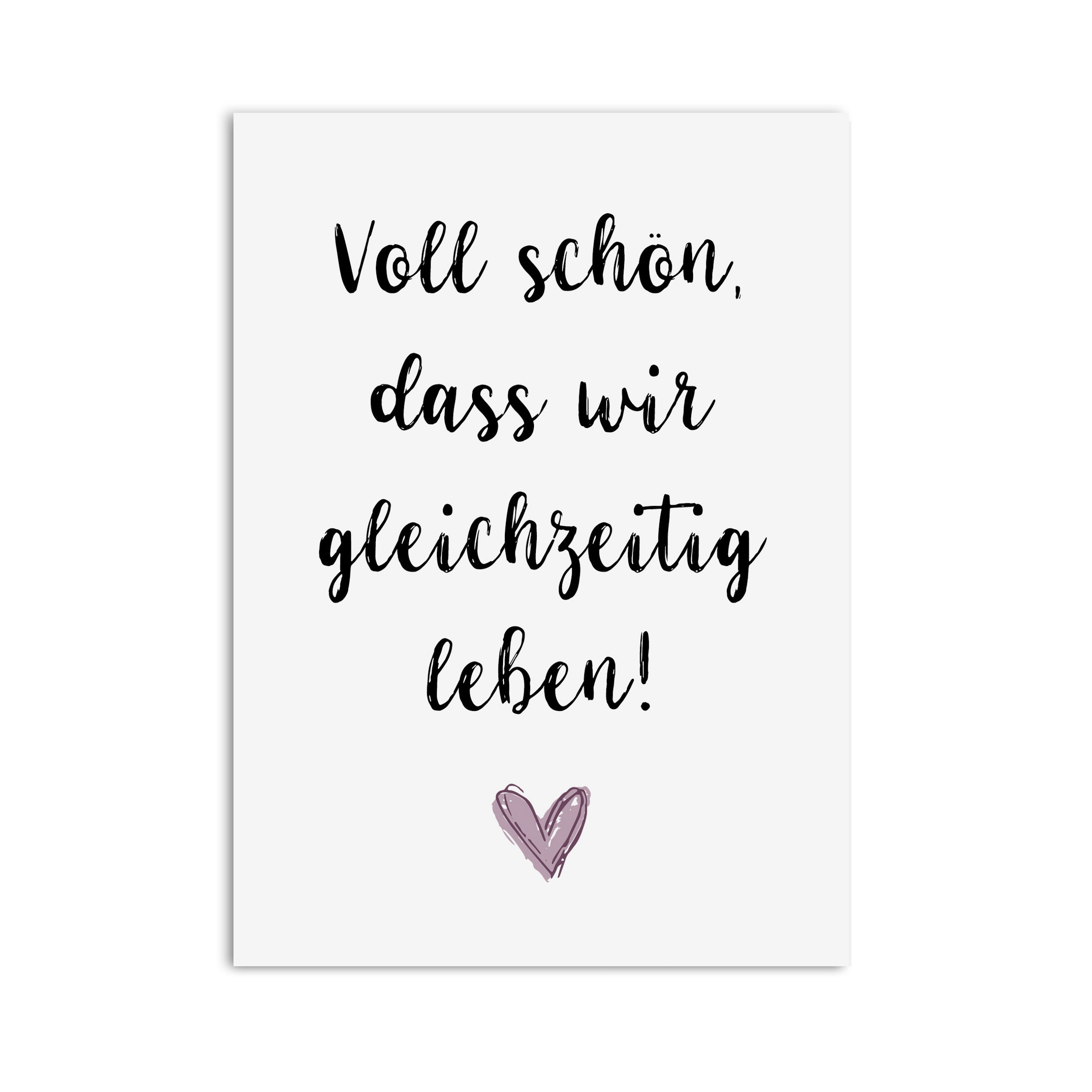 Postcard LIVE AT THE SAME TIME Gift Girlfriend Postcard Friendship