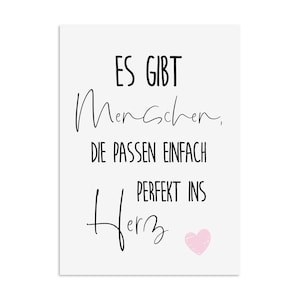 Postkarte Es gibt MENSCHEN die passen einfach perfekt ins HERZ Geschenk Freundin Postkarte Du bist toll Bild 1