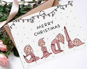 Postcard YOGA Santa Claus Christmas Card Yoga