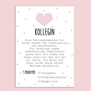 Postkarte KOLLEGIN inkl. Briefumschlag Kollegin Geschenk Definition Kollegin Ruhestand Karte Bild 2