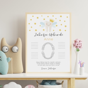 Certificat de fée des dents personnalisé Certificat de fée des dents cadeau Fée des dents Poster