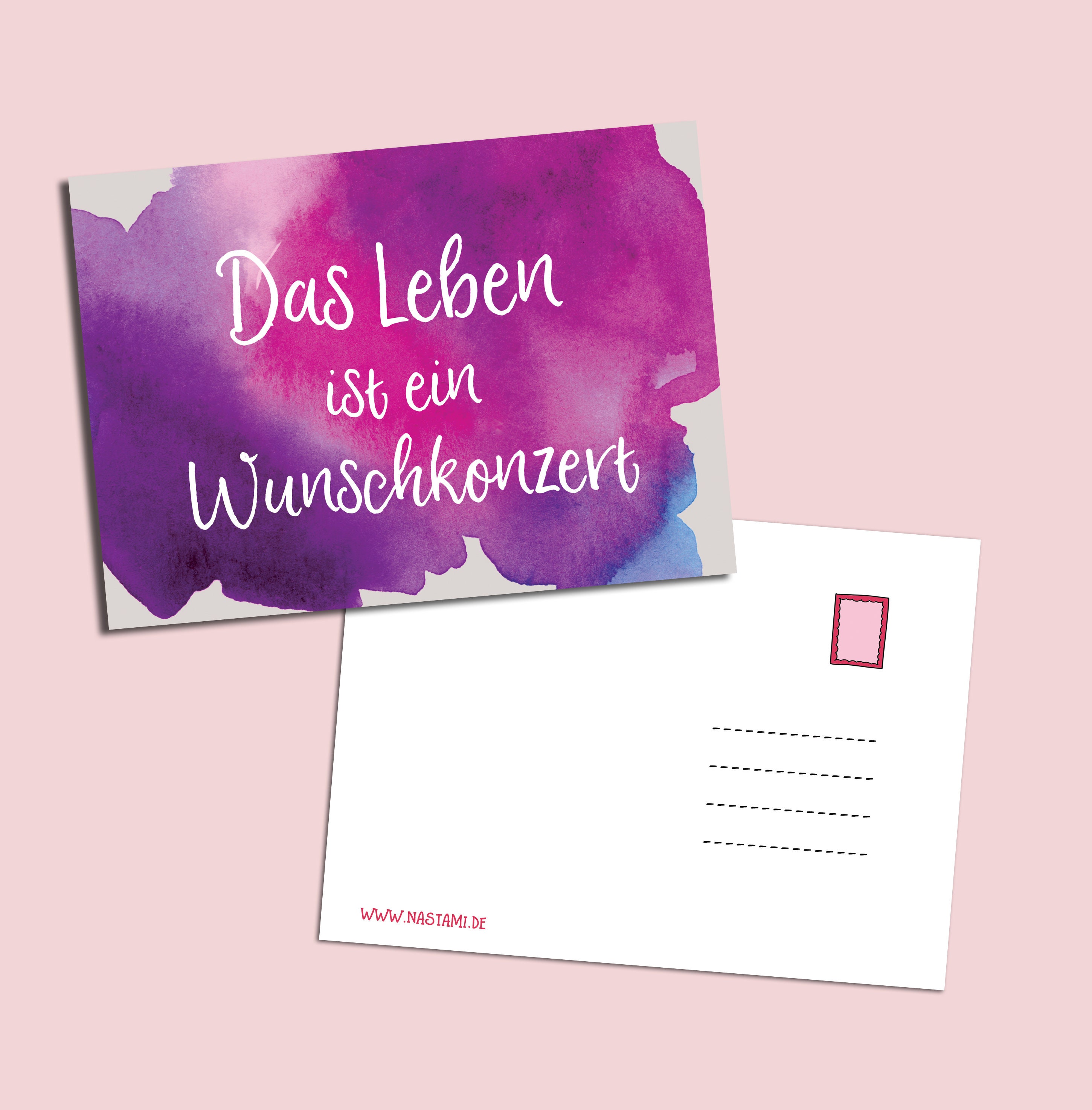 Postkarte Spruch Das Leben ist ein Wunschkonzert Etsy