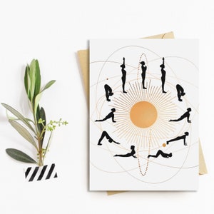 Postkarte YOGA Sonnengruß Karte Yoga Postkarte Yoga Geschenk